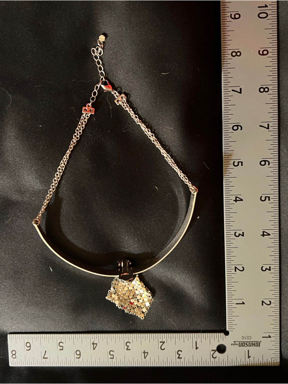 Vintage Chainmail Silver Mesh Torque Choker Necklace Multi Strand Chain Collar - Picture 8 of 9
